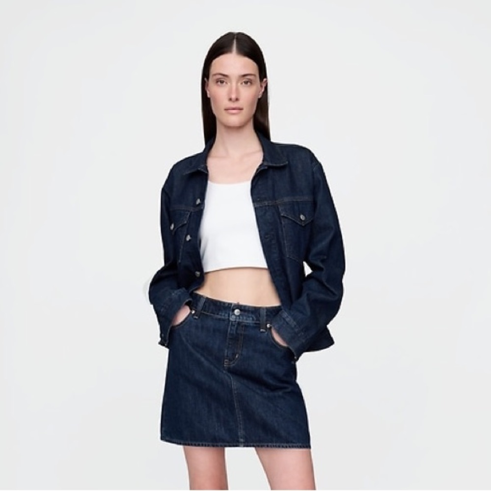 GAP Denim Mini Skirt, Dark Indigo, sz 33 | 16